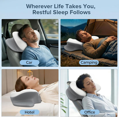 Ergonomic Cervical Neck Pillow for Pain Relief - Contour Memory Foam Support for Side, Back & Stomach Sleepers - Perfect for Home, Office & Travel